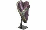 Amethyst Geode Section With Metal Stand - Uruguay #122023-1
